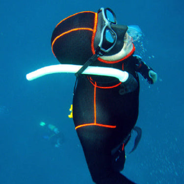 Black lining with orange stitching